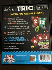 Trio Card Game Happy Camper HCG-2000 Family Party Fast Set Making Nana