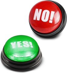 Set of 2 Yes No Answer Buzzers for Game Shows and Party Games