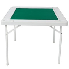 Square Folding Card Table Felt Poker Mahjong Table with Chip Trays Cup Holders