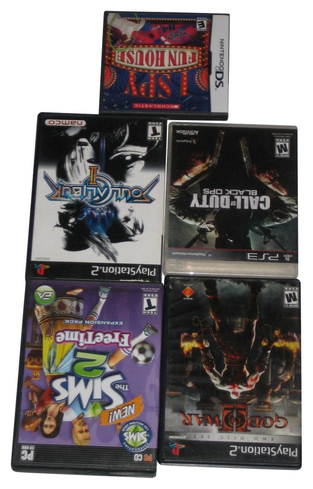 Miscellaneous Video Game Lot – (PS2, PS3, PC & Nintendo DS) — Call Duty, God of