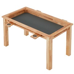 Oak Board Game Table with Removable Table Top, 52″ x 29″ Area, Leather Playmat