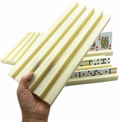 4 Pack Plastic Domino Holders Racks Trays Organizer For Board Games Tiles