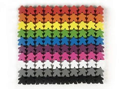 100 Wooden Meeples, Family Games Accessories – Medium, Multi-color