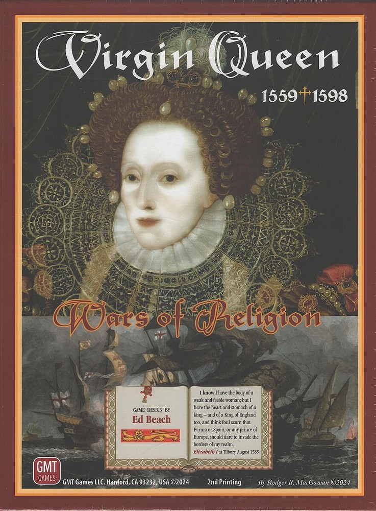 GMT Games: Virgin Queen Wars Of Religion 1559-1598 2nd Print NISW Fast Ship