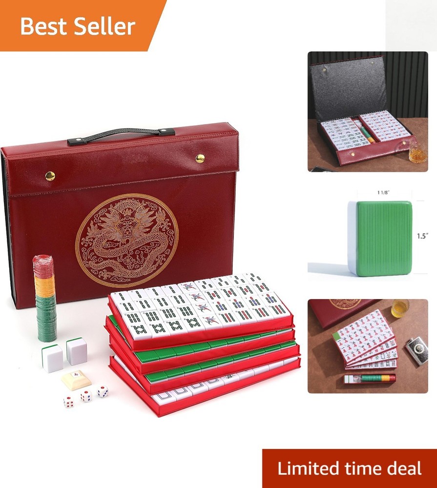 Luxury X-Large Chinese Mahjong Set – 146 Melamine Tiles with Travel Case