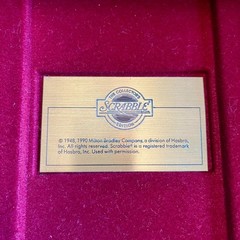 Scrabble Franklin Mint 1990 Collector’s Edition 24K Gold Plated Tiles Wood EUC