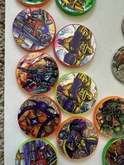 Vintage POG Pogs and Slammers HUGE LOT Plastic Slammers with Various POG Caps