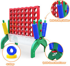 Giant Connect 4 Game 4-in-A-Row Outdoor Indoor Kids Family Portable Tabletop