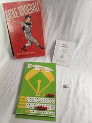 Vtg. 1960s Bible Baseball Game Trivia Quiz Board Game Missing Time Clock