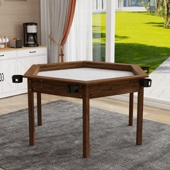 Board Game Table with Removable Table Top for 6 Players, Hexagon Gaming Table