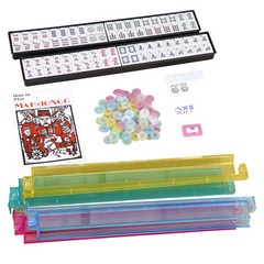 American Mahjong Set 166 Tiles 4 Colors Pushers/Racks Mah Jongg Set W/Soft Bag