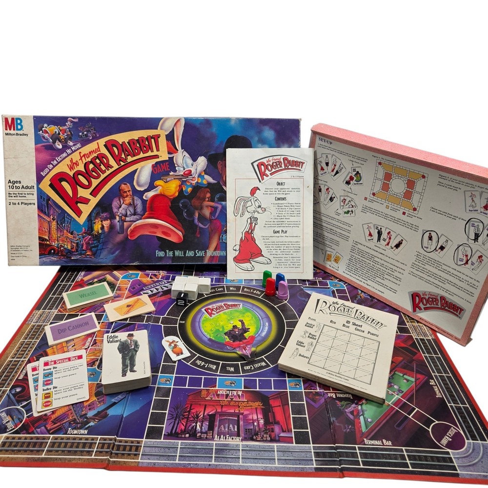 Who Framed Roger Rabbit Board Game RARE Vintage 1987 Milton Bradley
