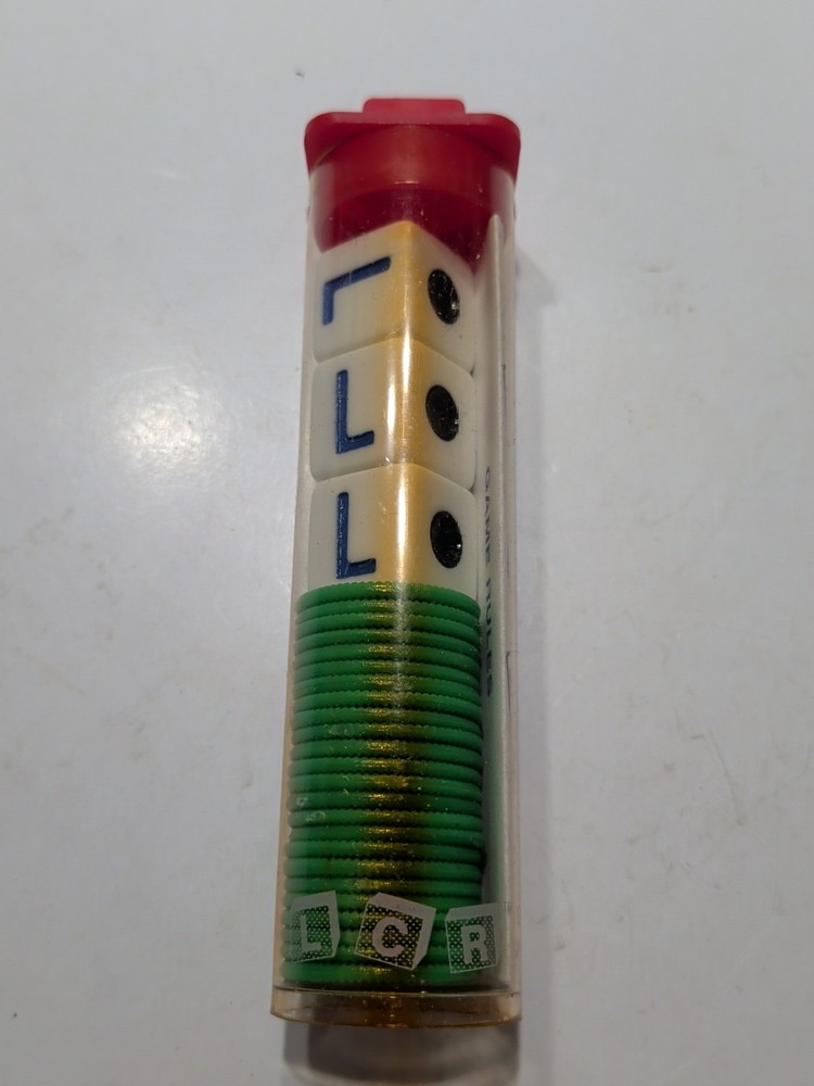 ✨VINTAGE✨ LCR Left Center Right DICE GAME in Tube COMPLETE w/Instructions, 1992
