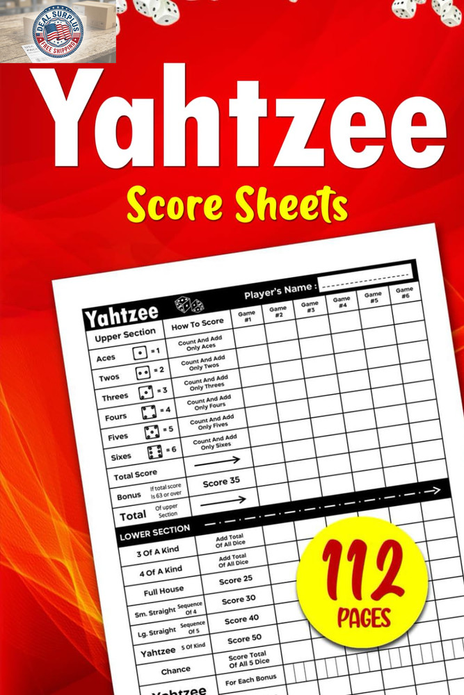 Yahtzee Score Pads: 660 Score Games for Scorekeeping – Yahtzee Score Sheets 6X9