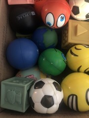 Lot OF 50+ BALL, SQUARES,! Must See! 3LB OF TOYS