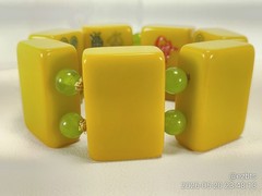 Green Glow ALL Bakelite Catalin MahJong Mah Jongg tiles Champion Bracelet