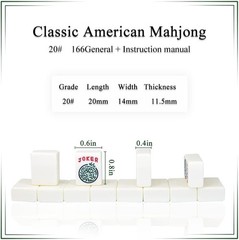 NEW Travel American Mahjong Set 166 White Tiles Racks Panda Bag 0.8in
