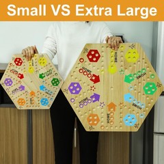Double-Sided Wooden Wahoo Board Game for 4-6 Players, 6 Colors, 24 Marbles, 6…