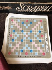 Vintage Scrabble Deluxe 4034 Rotating Turntable Board Game Wooden Tiles