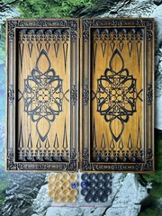Ukraine BACKGAMMON Trident Luxury Wooden Board Game Carved Set New Nardy Нарды