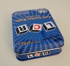 The Original LCR Left Center Right Dice Game Blue Tin George & Company NEW