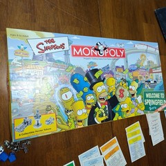 The Simpsons Monopoly Board Game W/ All 6 Pewter Tokens | Fully Complete In Box