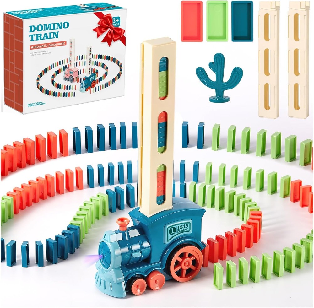 Domino-Zug-Spielzeug-Set, automatisches Domino-Bauen und Stapeln, kreatives…