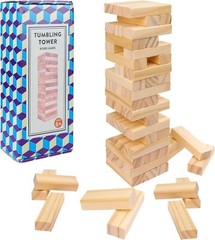 Wooden Blocks Stacking Tumbling Tower Game for Kids Adults Family 54 Pcs Classic