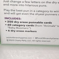 Puns of Anarchy The Outrageous Pun Making Party Game New Sealed Ages 15+