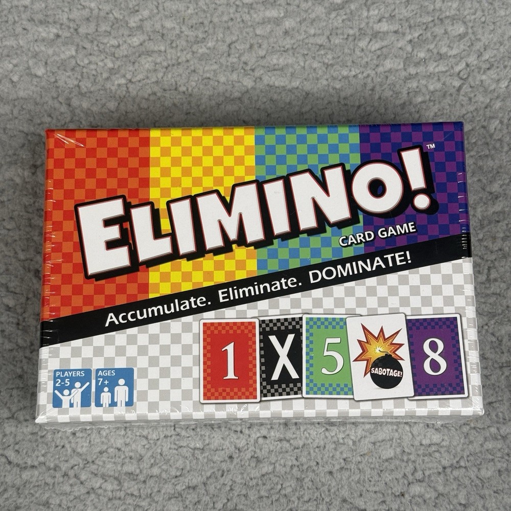 Elimino Card Game New Sealed Family Strategy Game Night Ages 7+ 2-5 Players