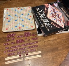 Scrabble Deluxe Edition Crossword Game #4034 1989 Vintage