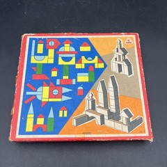 Vintage TOFA Colorful Wooden Block Game No. 10902 Czechoslovakia Incomplete