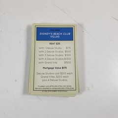 Monopoly Disney Vacation Club Edition 28 Title Deed Cards Only (cc102)