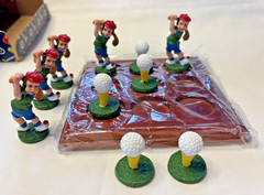 10 Piece Tic Tac Toe Golf Game w/ 5.5” Mahogany Wood Game Board NIB Office Gift
