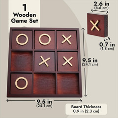 Tic Tac Toe Board Game – Outdoor Table Games for Patio & Indoor Tabletop Play –