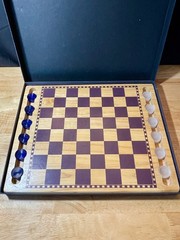 Wood Checker Board Glass Pieces The Classic Collection Great condition