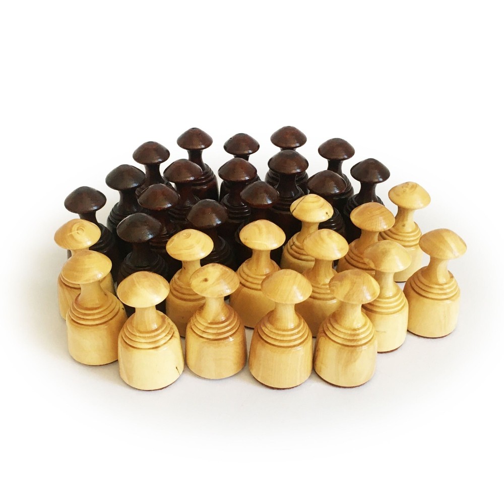 Handmade Boxwood Wooden Game Of Checkers/Draughts Pieces 50mm/1.9″