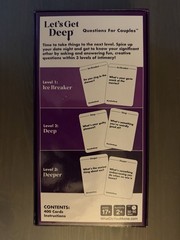 Lets Get Deep Questions for Couples 2021 Game Card USED