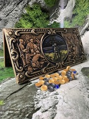 Cossacks & Modern Army Wooden Hand Carved Backgammon Set Board 9″ x 19″ + cover