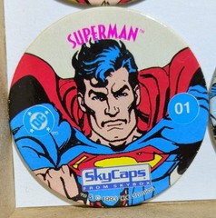 Vintage 1993 Skybox Skycaps 7 POGS Superman, Wonder Woman, Peacemaker, More