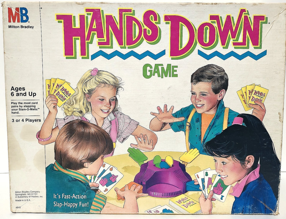 Hands Down – Milton Bradley – Family Board Game – Complete – Vintage 1987