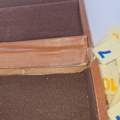 VTG Rummikub Tile Game in Brown Faux Leather Briefcase Missing 1 Tile