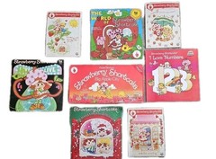 Vintage Strawberry Shortcake Lot- Board Game, 3 Puzzles & 4 Vinyl Records
