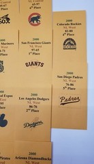 2000 Strat-O-Matic Baseball Printed Storage Envelopes with Stats and Team Logo