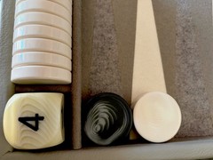 Gammoner Backgammon Board No. 1190 Gray Case Combination Lock 25X15.5X3 inches.