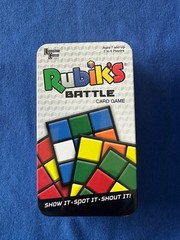 Rubik’s Battle Card Game in Tin, Great Brain Game, open but never played