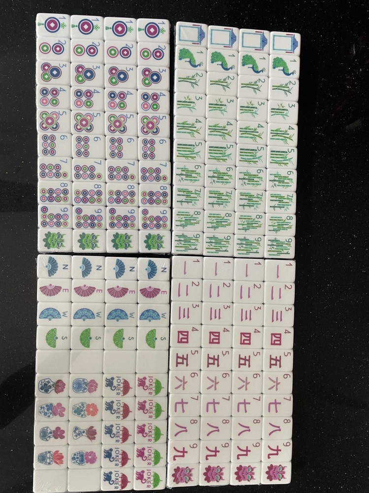 American Mahjong Tiles Set – 160 Tiles, 4-layer engraved acrylic ( Dark Purple)