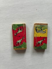 35 pc Antique ARK DOMINOES noah wilder mfg ? usa toy animal early 1900s