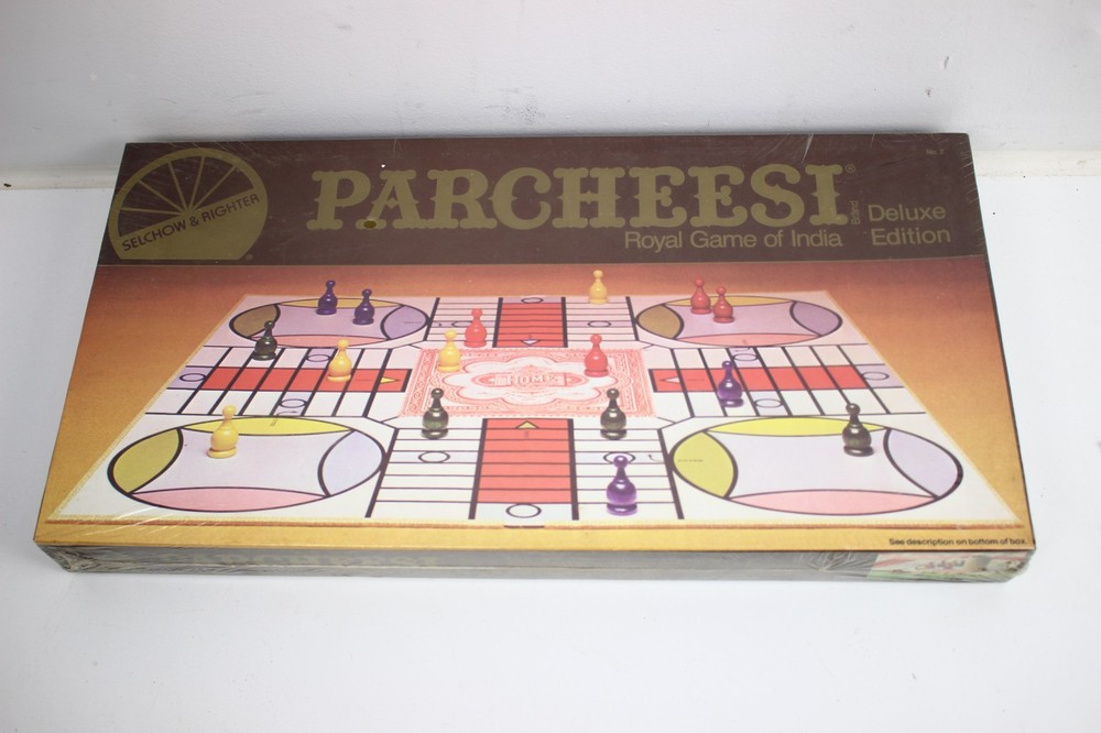 Selchow & Righter 1982: PARCHEESI Deluxe Edition Royal Game of India SEALED No.2