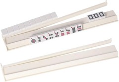 4PCS Mahjong Racks with Pushers White, American Mahjong All-in-one Tile Rack